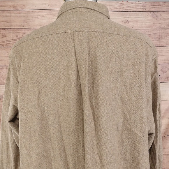 ROUNDTREE & YORKE BROWN LONG SLEEVE FLANNEL BUTTON DOWN SHIRT MENS SIZE XL - Picture 5 of 6